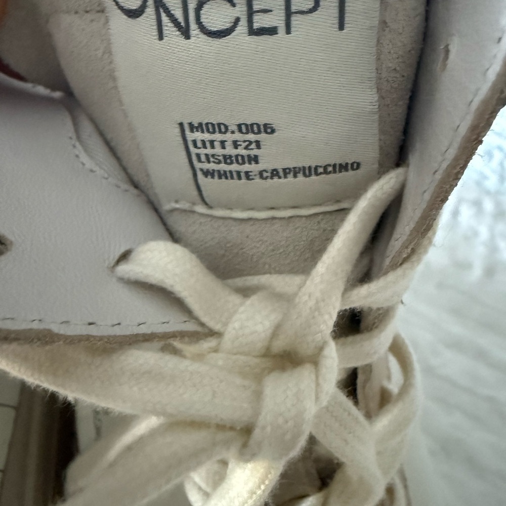 Stylish Oncept White and Tan High-Top Sneakers - Picture 7 of 11